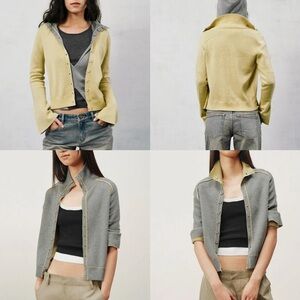 NUTH Reversible Color-Block Knit Cardigan Sweater S